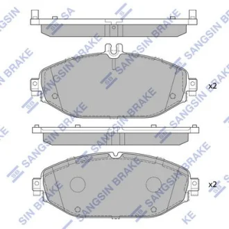 Колодки гальмівні передні MB C180 BlueTEC (14-), MB C200 (W205) (13-) HI-Q для Hi-Q (SANGSIN) SP4001 фото товару