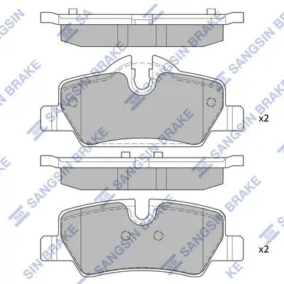 <strong>Колодки гальмівні задні (дискові) Mini Cooper (15-) HI-Q Hi-Q (SANGSIN) SP4004 (фото 1)</strong>