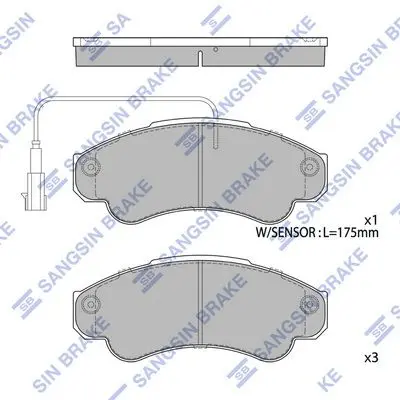 <strong>Колодки гальмівні передні Citroen Jumper (02-), Fiat Ducato (02-), Peugeot Boxer (02-) HI-Q Hi-Q (SANGSIN) SP4033 (фото 1)</strong>