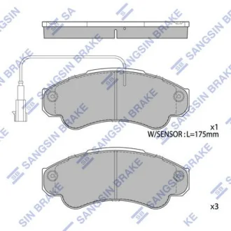 Колодки гальмівні передні Citroen Jumper (02-), Fiat Ducato (02-), Peugeot Boxer (02-)  HI-Q для Hi-Q (SANGSIN) SP4033 фото товару