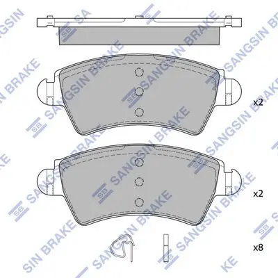 <strong>Колодки гальмівні передні Peugeot 206 (05-) HI-Q Hi-Q (SANGSIN) SP4035 (фото 1)</strong>