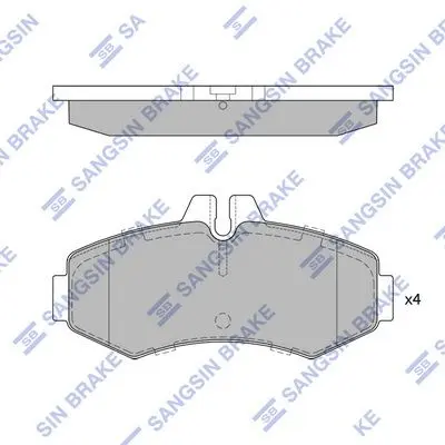 <strong>Колодки гальмівні передні MB Vito (-03) HI-Q Hi-Q (SANGSIN) SP4049 (фото 1)</strong>