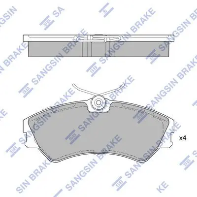 <strong>Колодки гальмівні передні VW Transporter (-03) HI-Q Hi-Q (SANGSIN) SP4053 (фото 1)</strong>