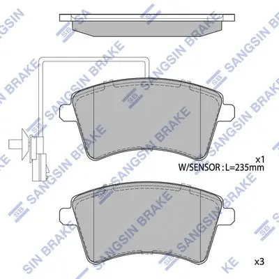 <strong>Колодки гальмівні передні Renault Kangoo (08-), Kangoo Express (11-) HI-Q Hi-Q (SANGSIN) SP4059A (фото 1)</strong>