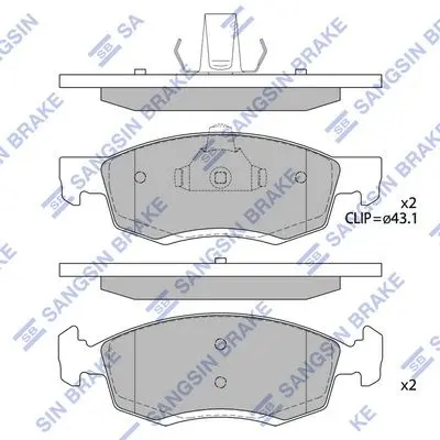 <strong>Колодки гальмівні передні Renault Logan (04-) HI-Q Hi-Q (SANGSIN) SP4099 (фото 1)</strong>
