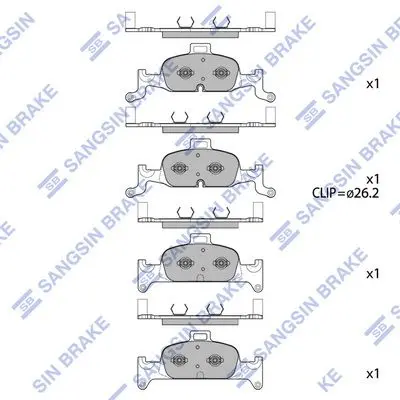 <strong>Колодки гальмівні передні Audi A4 (15-), A5 (19-) HI-Q Hi-Q (SANGSIN) SP4111 (фото 1)</strong>