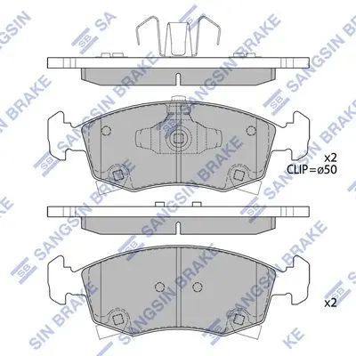 <strong>Колодки гальмівні передні Fiat 500 E (13-) HI-Q Hi-Q (SANGSIN) SP4122 (фото 1)</strong>