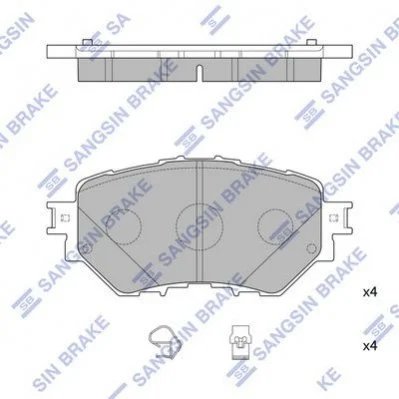 <strong>Комплект гальмівних колодок - дискові Hi-Q (SANGSIN) SP4123 (фото 1)</strong>