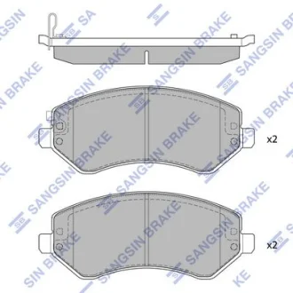 Колодки гальмівні передні Chrysler Voyager (-08), Dodge Caravan (04-) HI-Q для Hi-Q (SANGSIN) SP4170 фото товару