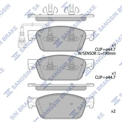 <strong>Колодки тормозные передние VW Multivan V (12-) Hi-Q (SANGSIN) SP4203 (фото 1)</strong>
