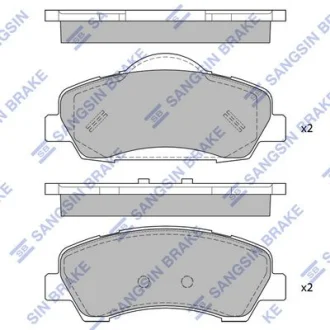Колодки гальмівні передні Citroen C4 Cactus (14-), C-Elysee (12-) HI-Q для Hi-Q (SANGSIN) SP4208 фото товару