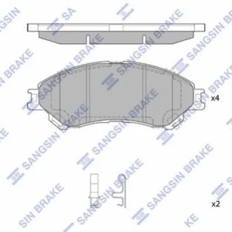 Колодки гальмівні дискові для Alfa Romeo, Renault, Suzuki, Fiat, Hyundai Hi-Q (SANGSIN) SP4212 фото товару