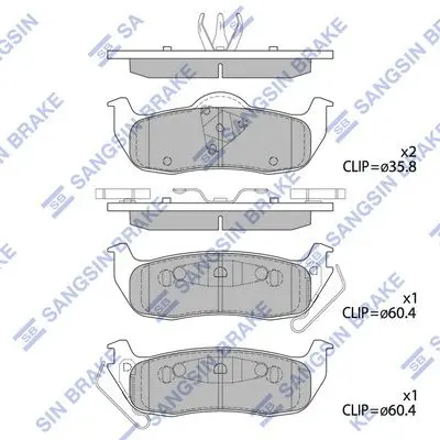 <strong>Колодки гальмівні задні Jeep Commander (06-), Grand Cherokee (06-) HI-Q Hi-Q (SANGSIN) SP4244 (фото 1)</strong>