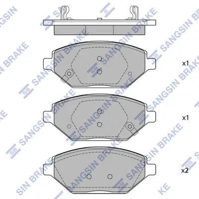 <strong>Колодки гальмівні передні Chevrolet Spark (16-) HI-Q Hi-Q (SANGSIN) SP4278 (фото 1)</strong>