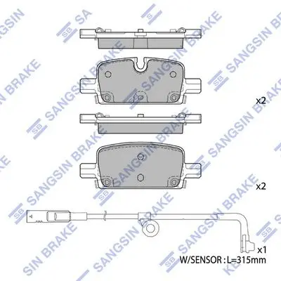 <strong>Колодки гальмівні задні Chevrolet Tahoe (22-), GMC Yukon (22-), Cadillac Escalade (22-) HI-Q Hi-Q (SANGSIN) SP4395 (фото 1)</strong>