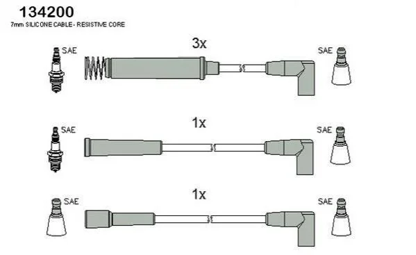 <strong>Провода высокого напряжения DAEWOO 1,5/2,0: Espero, Nexia HITACHI 134200 (фото 1)</strong>