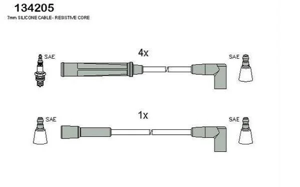 <strong>OPEL К-кт высоковольтных проводов Kadett E 1.3 HITACHI 134205 (фото 1)</strong>