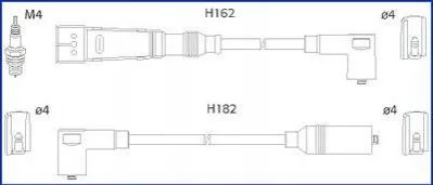 <strong>VW Комплект проводів високої напруги Golf II,Passat 1.0/1.8 80- HITACHI 134704 (фото 1)</strong>