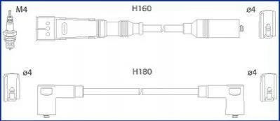 VW К-кт высоковольтных проводов Golf,Passat,Caddy,Seat для Audi HITACHI 134705 фото товару