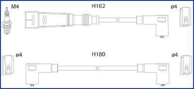 HUCO VW К-кт высоковольтных проводов Golf III,Polo,Vento,Seat 1.4/1.6 HITACHI 134707 фото товару