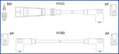 HUCO VW К-кт высоковольтных проводов Golf III,Polo,Vento,Seat 1.4/1.6 для Volkswagen, Seat HITACHI 134707 фото товару
