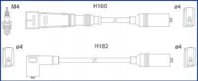 <strong>VW Комплект высоковольтных проводов Audi 80 1.4/2.0 78- HITACHI 134716 (фото 1)</strong>