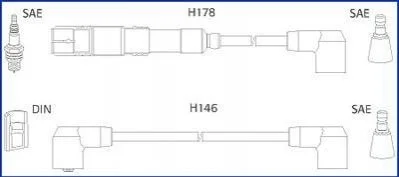 DB Провод зажигания W124 260 300 M103 для Mercedes HITACHI 134756 фото товару