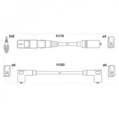 <strong>VW К-кт высоковольтных проводов Golf III,IV 1.6 94- HITACHI 134766 (фото 1)</strong>