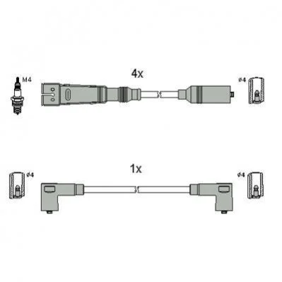 <strong>VW К-кт высоковольтных проводов Golf III,Passat,Vento,Seat 88- HITACHI 134786 (фото 1)</strong>