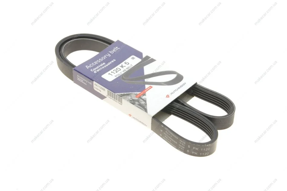 <strong>Ремінь генератора 5PK1123 Trafic 1.9DCI 01> ALT, PS HUTCHINSON 1120K5 (фото 1)</strong>