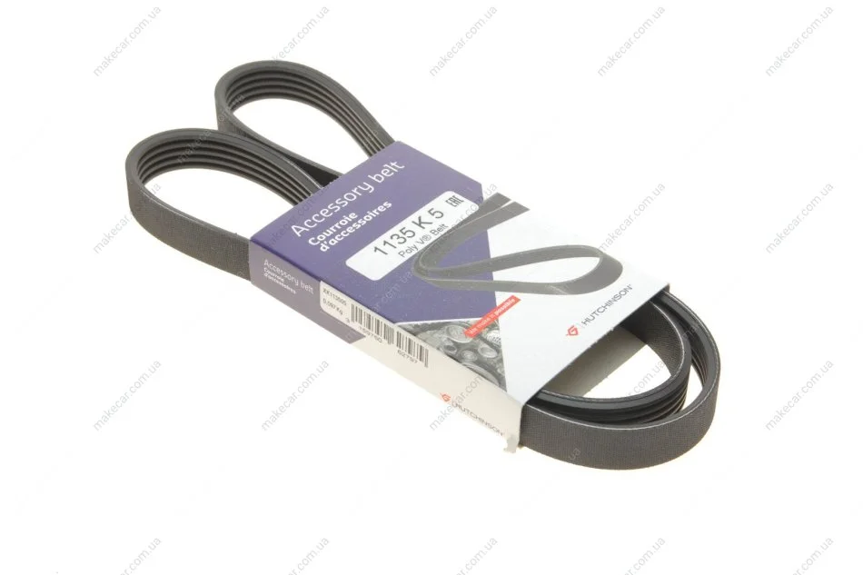 <strong>Ремінь генератора 5PK1133 Kangoo 1.5dCi >09/05 (-AC) HUTCHINSON 1135K5 (фото 1)</strong>