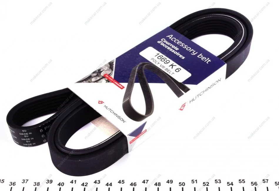<strong>Ремінь генератора 6PK1670 Ducato/Boxer 2.2HDi 06>(+AC) Doblo 1.3D Multijet 04> (+AC) HUTCHINSON 1669K6 (фото 1)</strong>