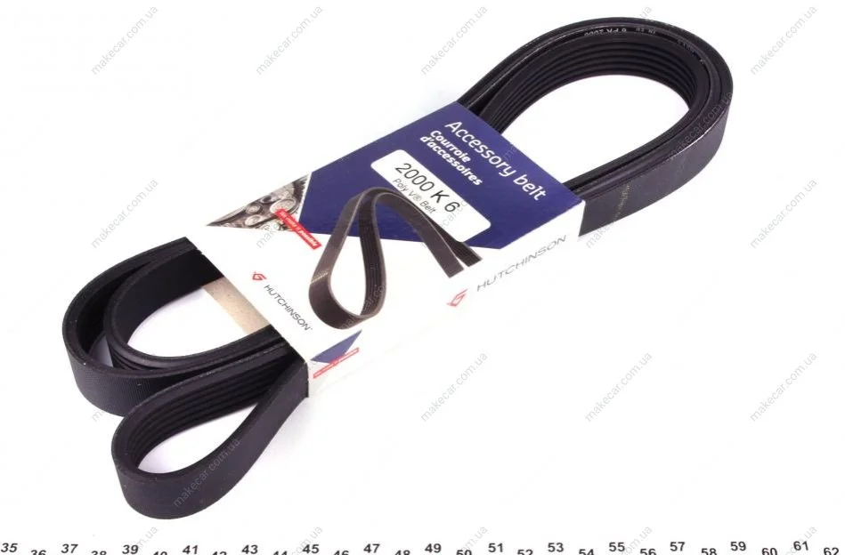 <strong>Ремінь генератора BMW E90/E60 N52/N53 04-13/MB W166/212 OM651 09- HUTCHINSON 2000K6 (фото 1)</strong>