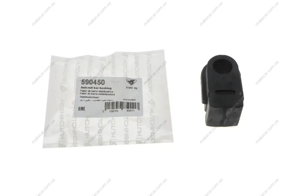 <strong>Втулка переднього стабілізатора Renault Megane II 02- (19.5mm) HUTCHINSON 590450 (фото 1)</strong>