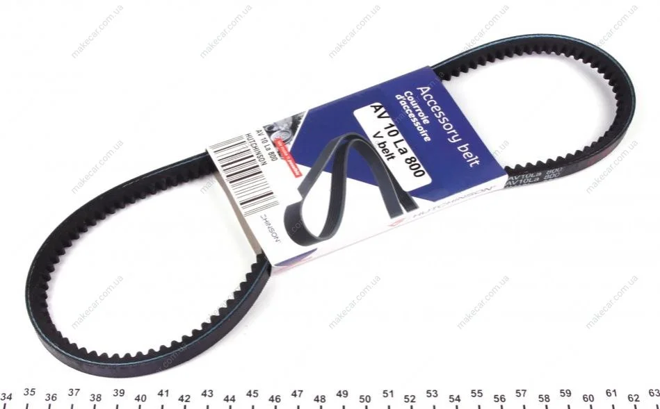 <strong>Ремінь генератора 10x800 Passat B2 2.0/2.2/LT I/Audi 100 2.0TD HUTCHINSON AV10LA800 (фото 1)</strong>