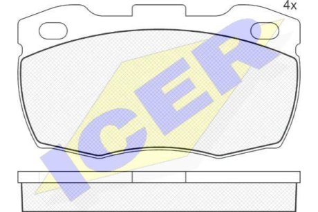 Комплект гальмівних колодок (дискових) ICER 141089