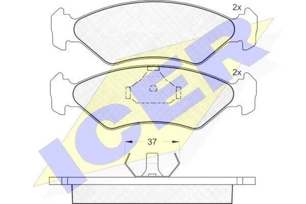 <strong>Колодки гальмівні дискові передні FORD Fiesta 96-01, Ka 96-08 ICER 180776 (фото 1)</strong>