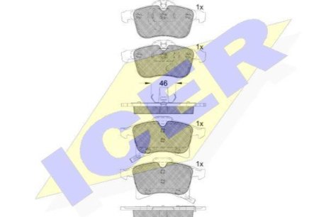 Комплект гальмівних колодок (дискових) ICER 181592