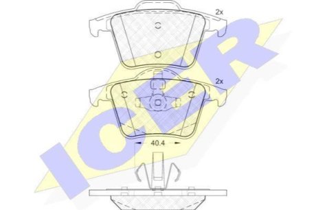 Комплект гальмівних колодок (дискових) ICER 181612 фото товара