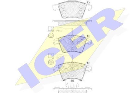 Комплект гальмівних колодок (дискових) ICER 181777 фото товару