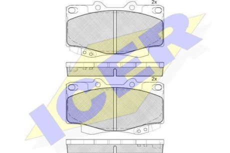 Комплект гальмівних колодок (дискових) ICER 181781 (фото 1)