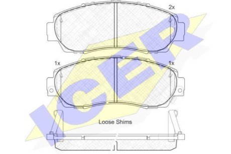 Комплект гальмівних колодок (дискових) ICER 181811 фото товара