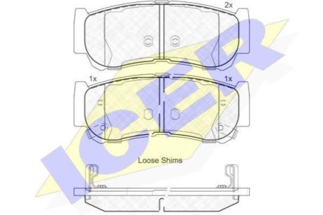 Комплект гальмівних колодок (дискових) ICER 181829 фото товара