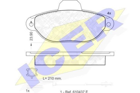 Комплект гальмівних колодок (дискових) ICER 181844