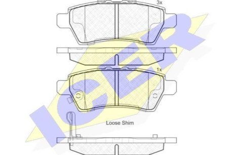 Комплект гальмівних колодок (дискових) ICER 181934