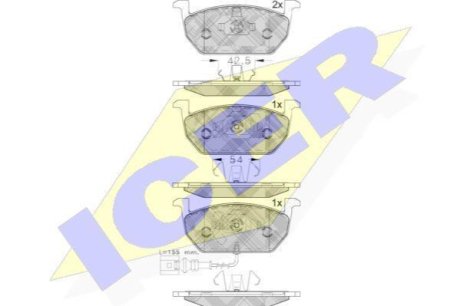 Комплект гальмівних колодок (дискових) ICER 182189 (фото 1)