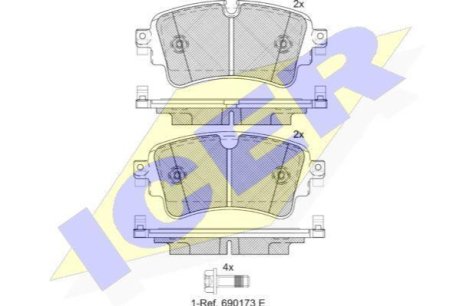 Комплект гальмівних колодок (дискових) ICER 182256 (фото 1)