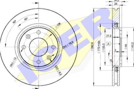 Купити Диск гальмівний ICER 78BD4752-2 за низькою ціною в Україні (фото 1)