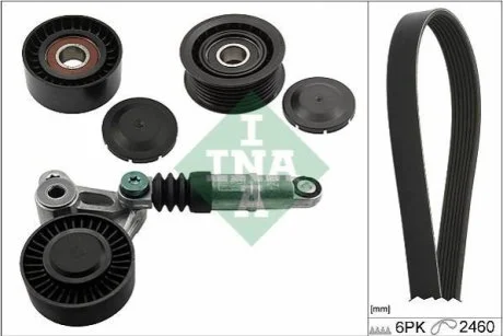 Комплект поліклиновий (ремінь+ролики) для Audi, Volkswagen INA 529 0075 10 фото товару