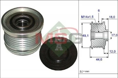 Шків генератора FORD для Rover, Toyota, Honda, Daihatsu INA 535 0182 10 фото товару